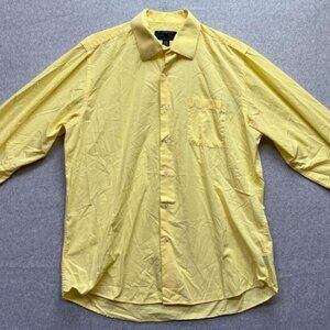 Alexander Julian Colours Shirt Mens L Button Up Long Sleeve Yellow Casual